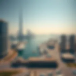 Aerial view of Dubai Creek Harbour showcasing its modern skyline