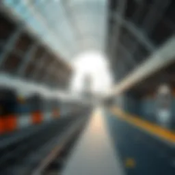 Modern architecture of a Dubai Metro station