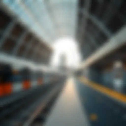 Modern architecture of a Dubai Metro station