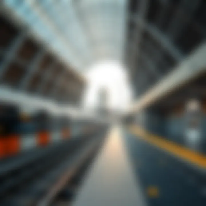 Modern architecture of a Dubai Metro station