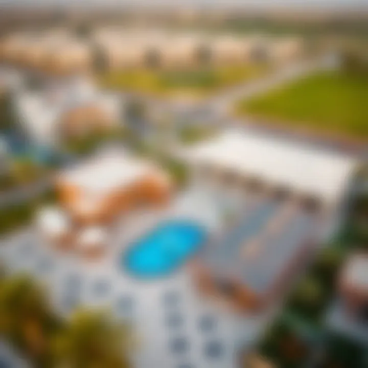 Community Facilities in Arjan Aerial view of Arjan highlighting the community facilities