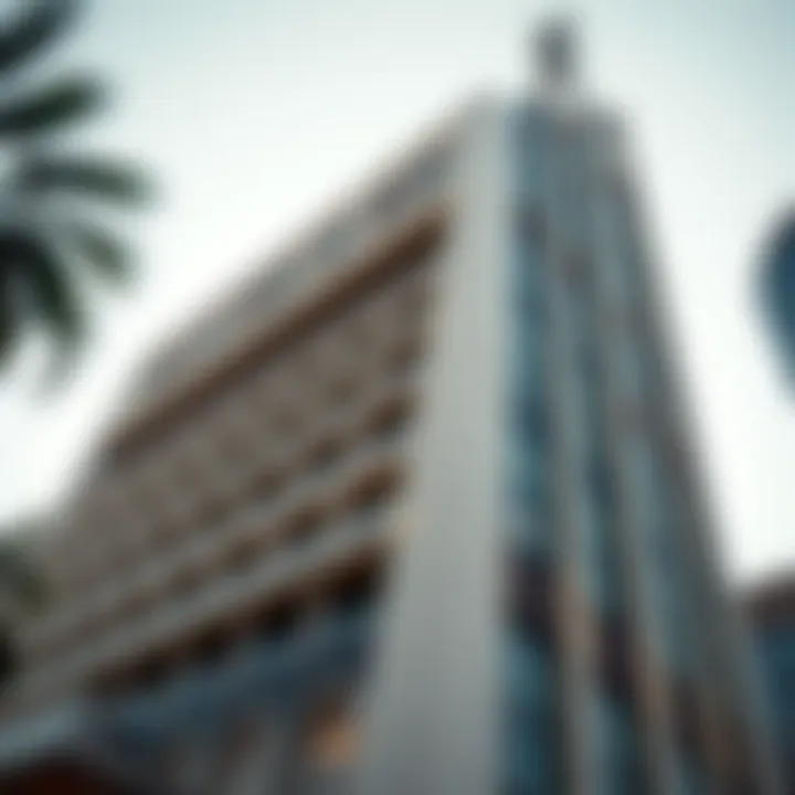 Architectural details of Eta Al Manara Tower facade