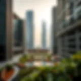 Modern Architectural Marvel of Etihad Plaza Panoramic view of Etihad Plaza showcasing modern architecture