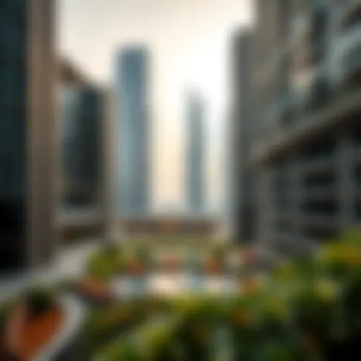 Modern Architectural Marvel of Etihad Plaza Panoramic view of Etihad Plaza showcasing modern architecture