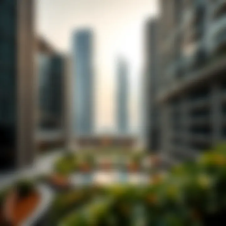 Modern Architectural Marvel of Etihad Plaza Panoramic view of Etihad Plaza showcasing modern architecture