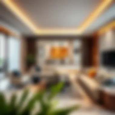 Stylish family living room with modern decor