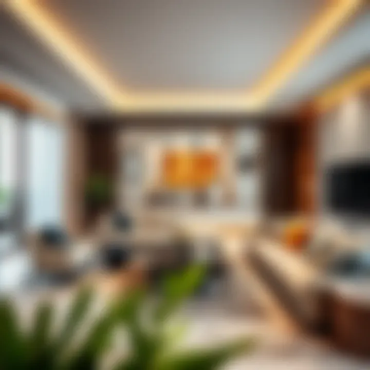 Stylish family living room with modern decor