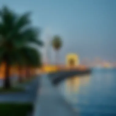 Serene landscape of the Abu Dhabi Corniche