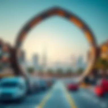 Marvel at the Dubai Frame's Architectural Grandeur Panoramic view of the Dubai Frame with parking facilities