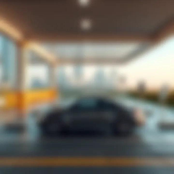 Convenience of Utilizing Free Parking Close-up of a parking space available at the Dubai Frame