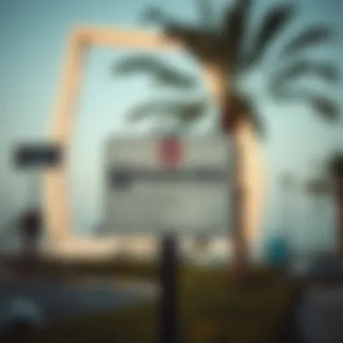 Essential Parking Information for Visitors Signage indicating free parking areas near the Dubai Frame