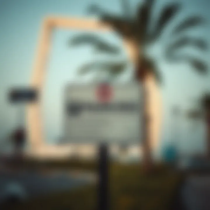 Essential Parking Information for Visitors Signage indicating free parking areas near the Dubai Frame