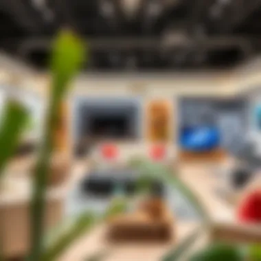 Stylish showroom display with innovative technology integration