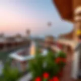 A panoramic view of the Global Village showcasing diverse cultural pavilions