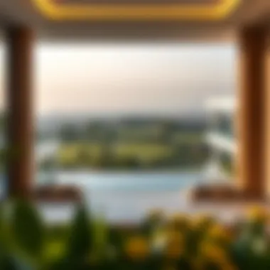 Luxury Villa with Golf Course View Panoramic view of a luxury villa overlooking a golf course