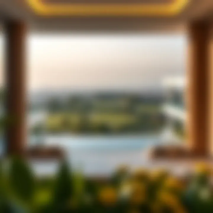 Luxury Villa with Golf Course View Panoramic view of a luxury villa overlooking a golf course