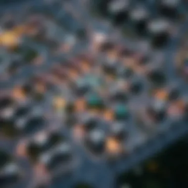 Aerial view of Jumeirah Village Circle highlighting community layout