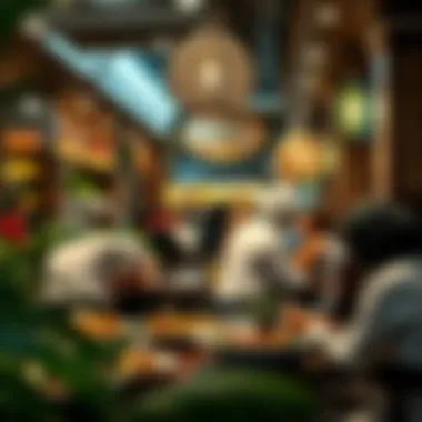 A bustling Lebanese restaurant in Dubai, reflecting the cultural blend