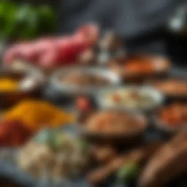 An array of spices and ingredients unique to Lebanese cooking