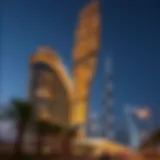 Stunning light commercial tower architecture in Dubai