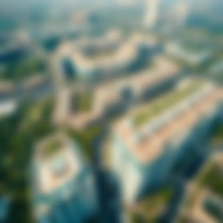 Aerial View of Liwan's Architecture Aerial view of Liwan showcasing its modern architecture and greenery