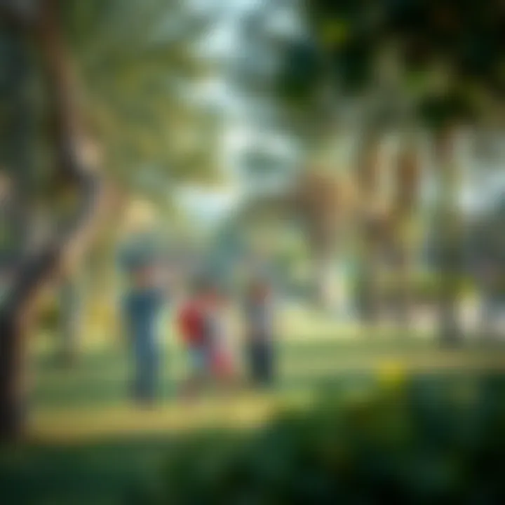 Liwan Community Park Activities Community park in Liwan with families enjoying outdoor activities