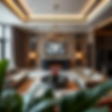 Elegant living room design in a luxury contemporary home