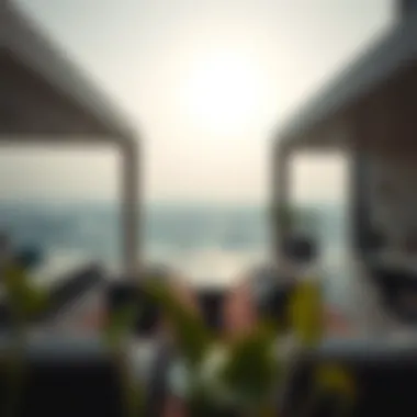 Luxurious outdoor terrace overlooking a vibrant Dubai landscape