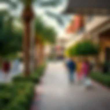 Lush green spaces and community areas in Madinat