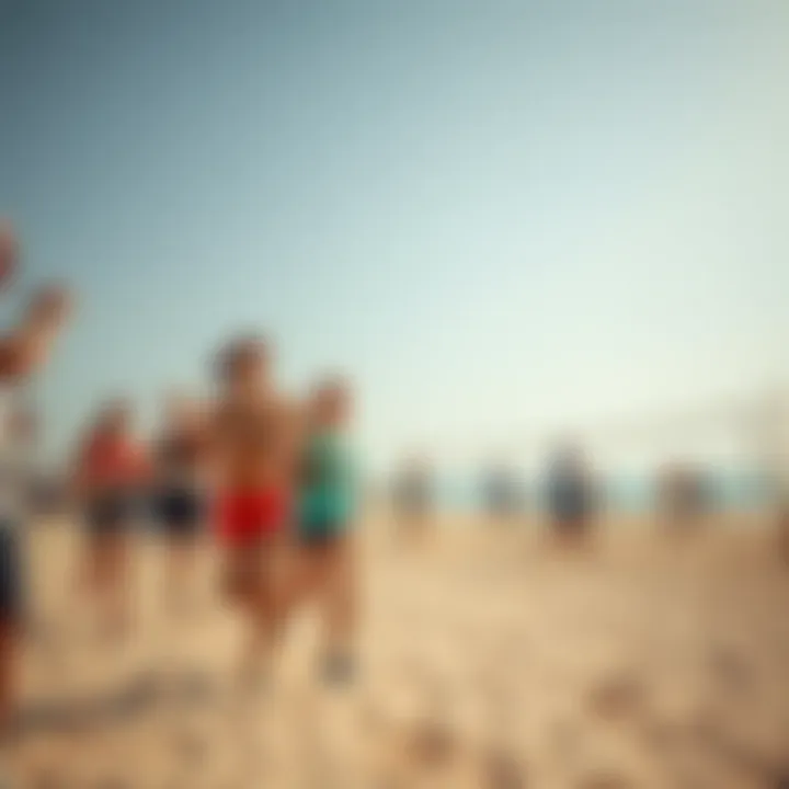 Recreational Activities at Marina Beach People engaging in various recreational activities on Marina Beach such as jogging and beach volleyball