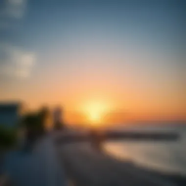 Stunning Sunset over the Arabian Gulf Sunset view over the Arabian Gulf from Marina Beach, highlighting the beauty of Dubai's coastal landscape