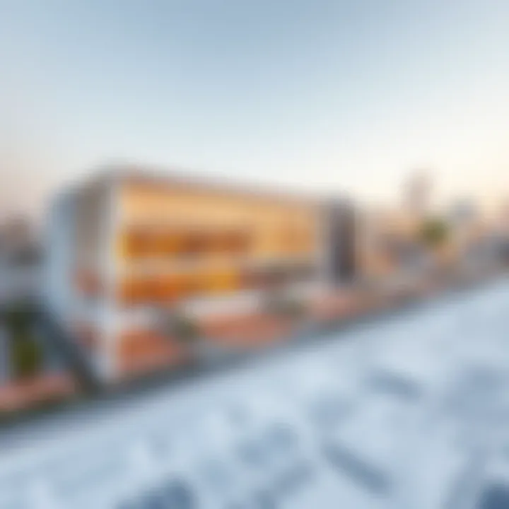 Architectural design blueprint representing innovative features of the project