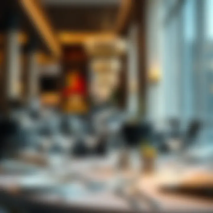 Luxurious Dining Experience Elegant dining setting in a luxurious restaurant