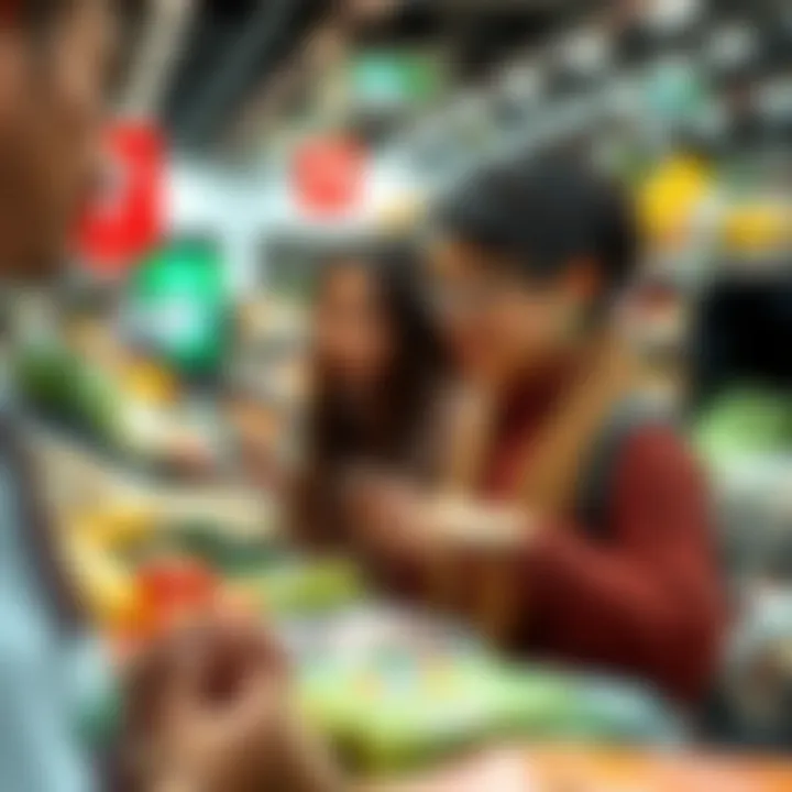 Shoppers Embracing Healthier Choices Health-conscious shoppers exploring organic food options