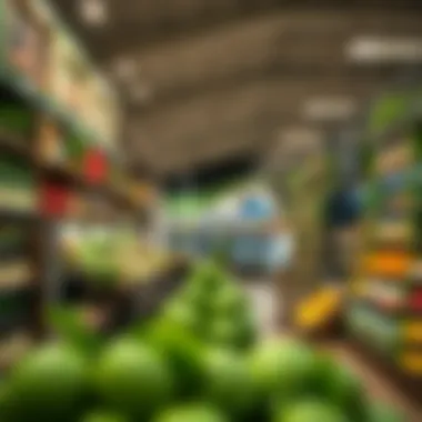 Modern Organic Shopping Experience Interior of a modern organic supermarket showcasing diverse products