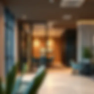 Trendy partition room in a commercial setting