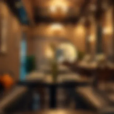 Culinary Delight in a Hidden Gem Charming hidden dining spot with ambient lighting and cozy atmosphere