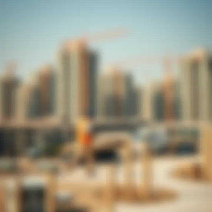 A thriving construction site indicating real estate development