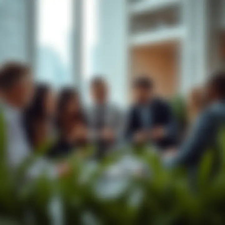 A diverse group of investors engaged in a discussion