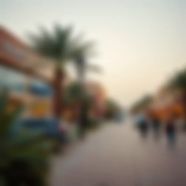 Local amenities in Shabiya, including parks and shopping areas