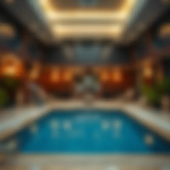 Amenities available in rental rooms in IMPZ, including a gym and pool.