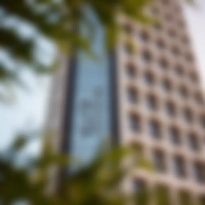 Architectural detail of SIT Tower's facade