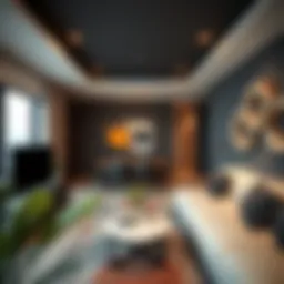 Modern studio apartment interior with stylish decor