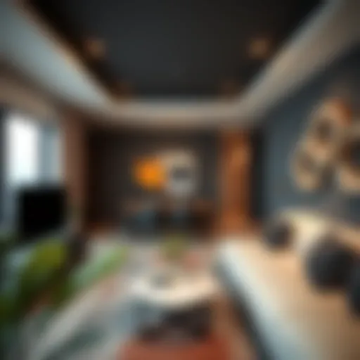 Modern studio apartment interior with stylish decor