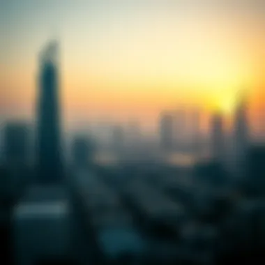 Stunning view of the Dubai skyline at sunrise