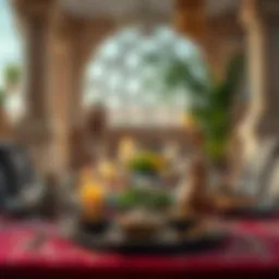 Traditional Iftar meal setting