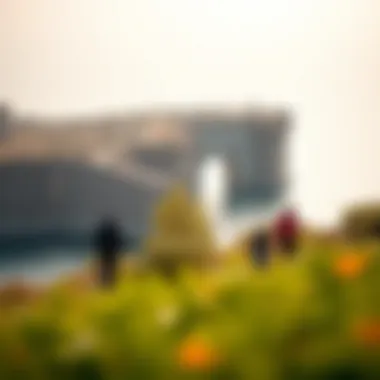 Visitors enjoying recreational activities such as biking and picnicking near بحيرة القدرة