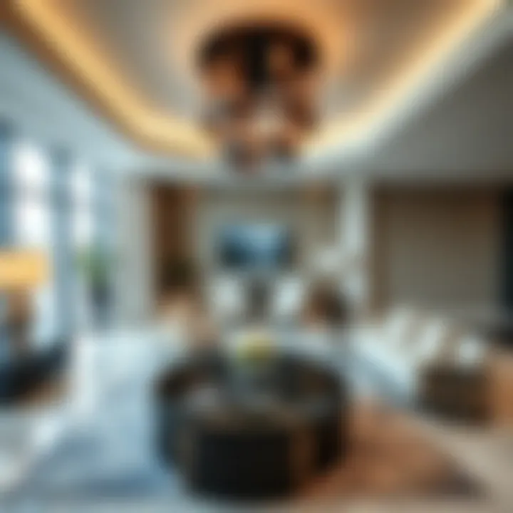 Luxurious Living Spaces in Dome Tower Interior amenities of the Dome Tower, highlighting luxurious living spaces.