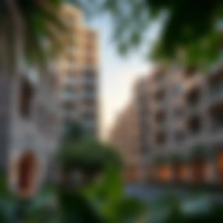 Luxurious Residential Buildings in Pantheon Boulevard Luxurious residential buildings in Pantheon Boulevard with lush greenery