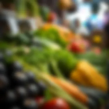 A close-up of organic vegetables in the market